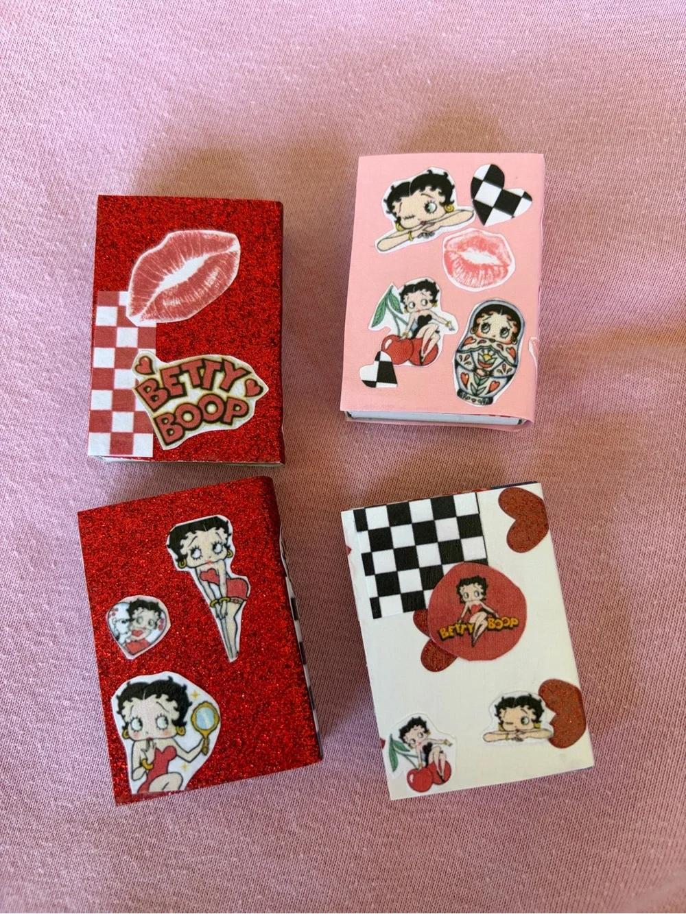 Betty Boop Pink, Red and White Decorative Matchbox Favor Set